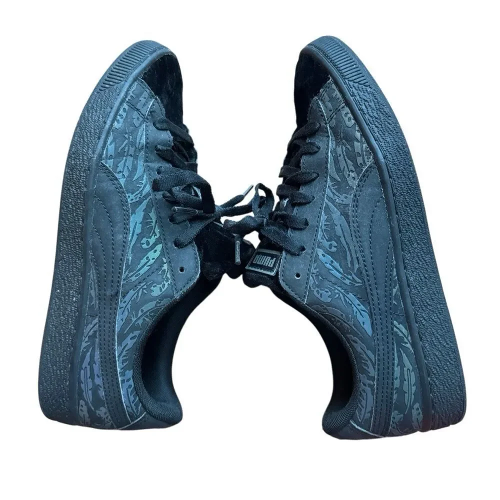 Puma Women's Basket Swan Suede Shoes Sneakers in Black Size 8.5